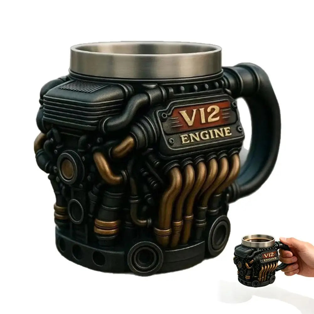 Steampunk V12 Engine Mug chic