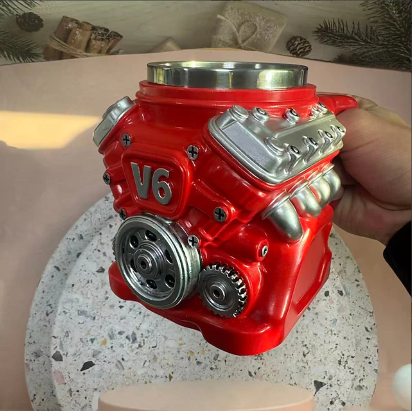 Steampunk V6 Engine Mug