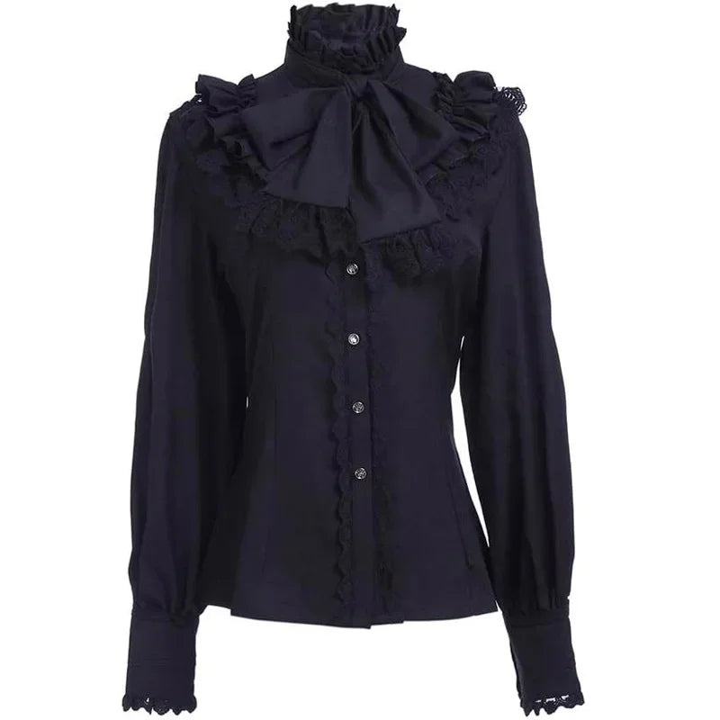 Steampunk Victorian Medieval Shirt Black