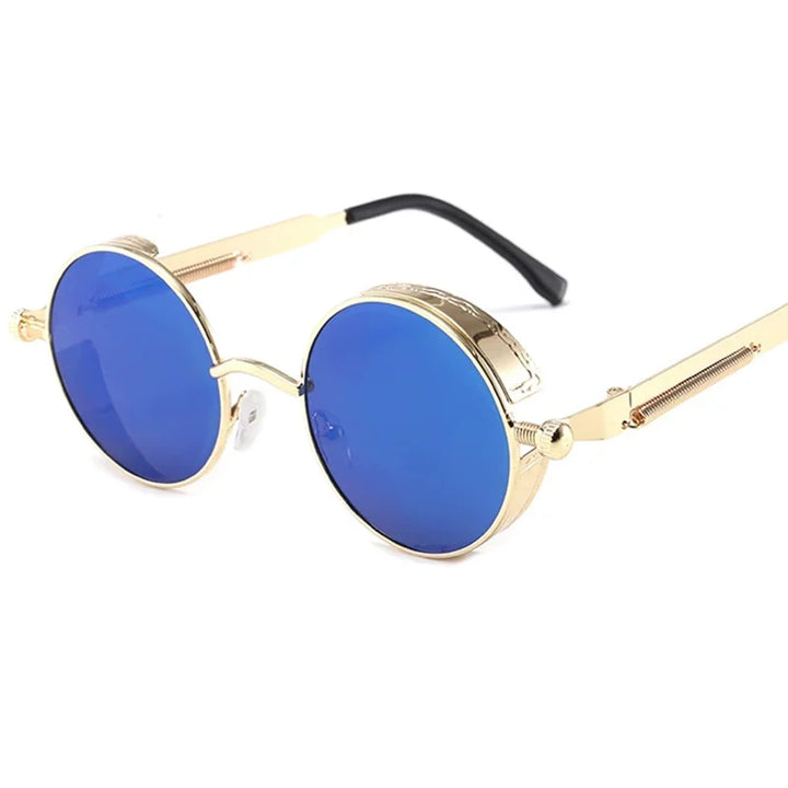 Steampunk Victorian Style Sunglasses Gold bleu
