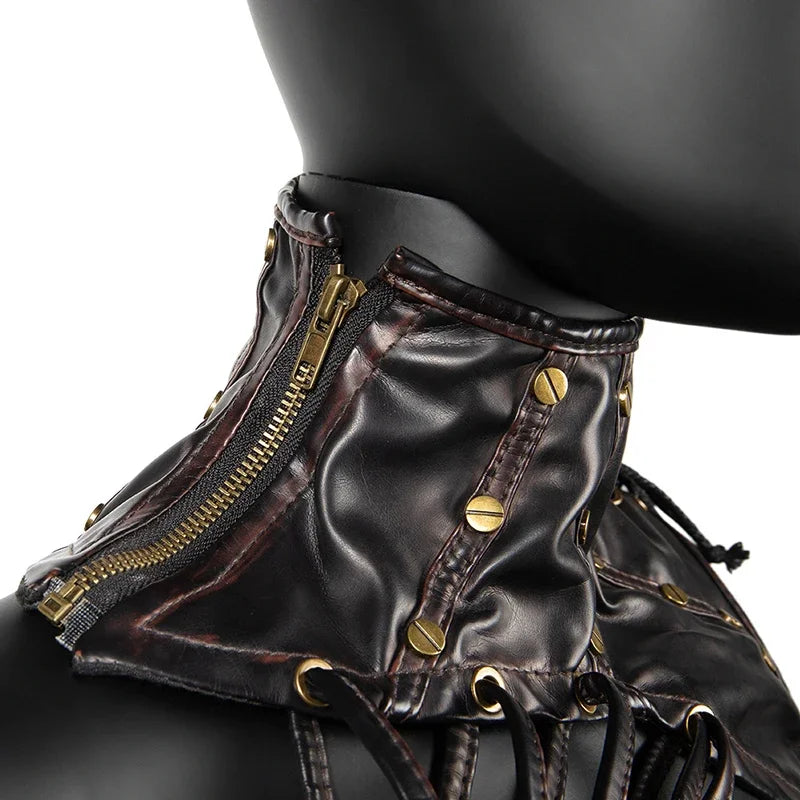 Steampunk Viking Neck Armor leather