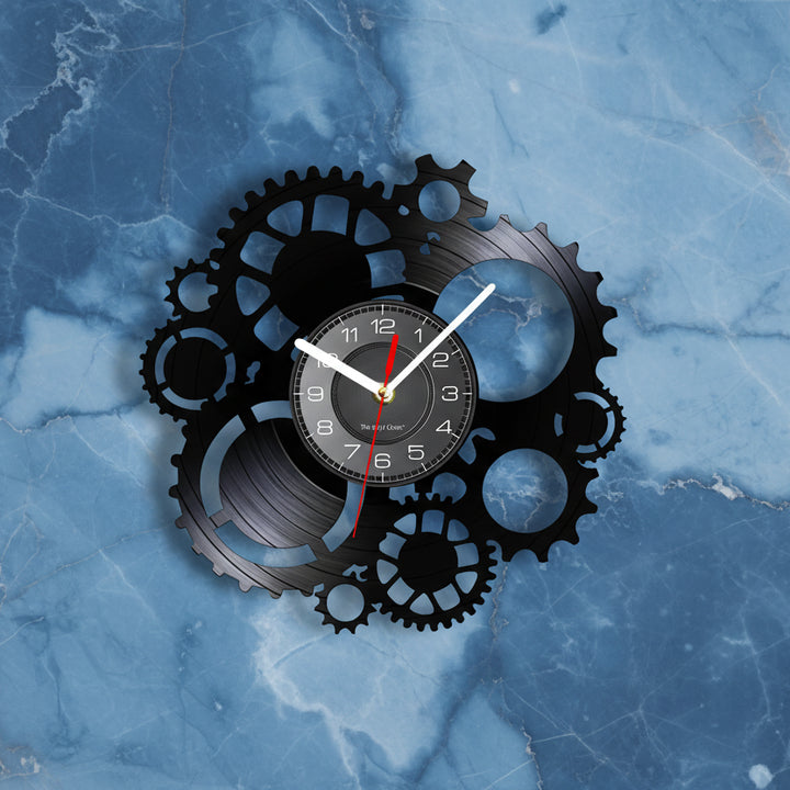 Steampunk Vinyl Record Gear Clock