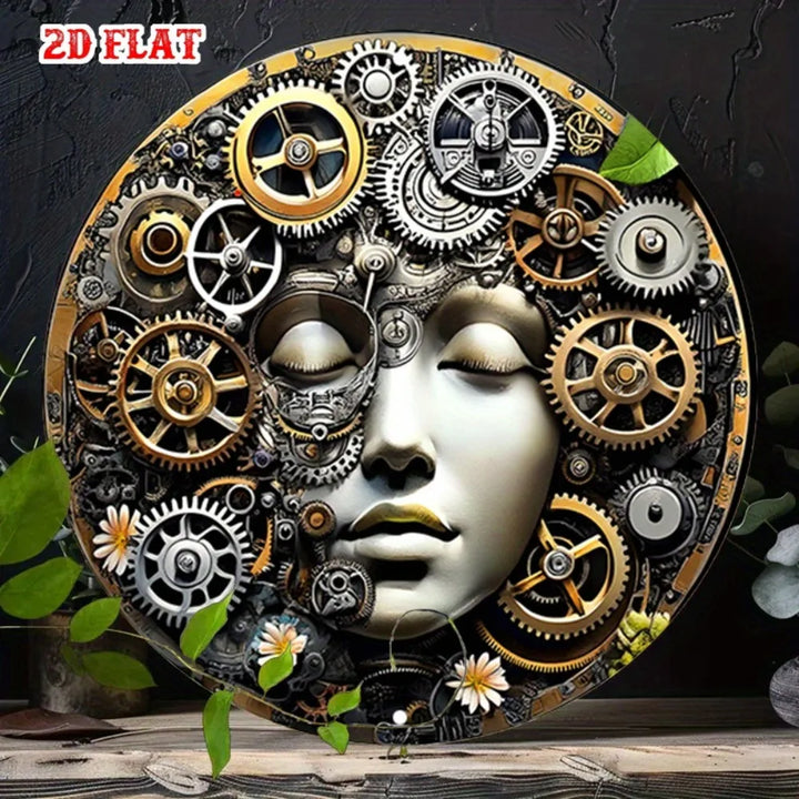 Steampunk Wall Art Featuring A Woman and Artistic Gears fashion