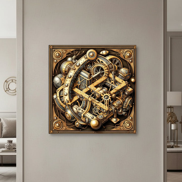 Steampunk Wall Art Featuring Mechanical Gears