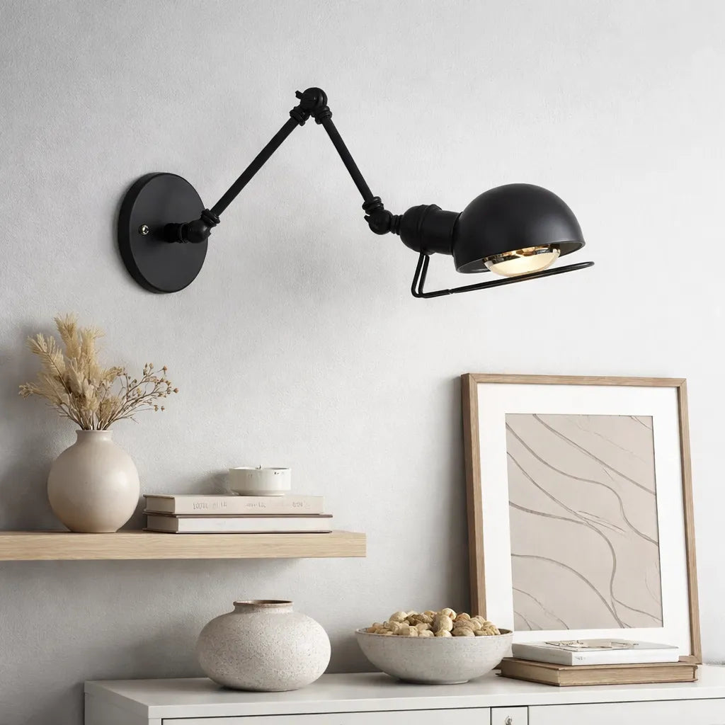 Steampunk Wall Lamp with Swivel Arm