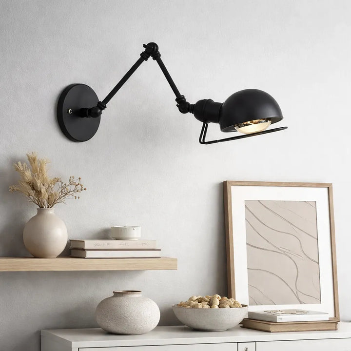 Steampunk Wall Lamp with Swivel Arm