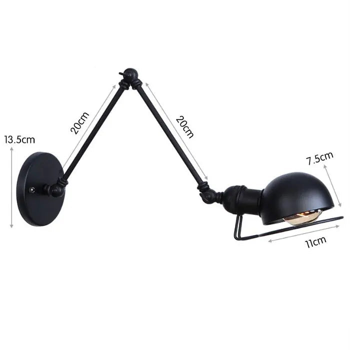 Steampunk Wall Lamp with Swivel Arm 20 cm x 20 cm