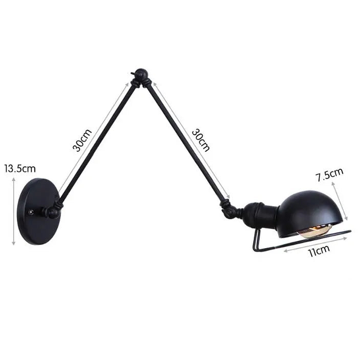 Steampunk Wall Lamp with Swivel Arm 30 cm x 30 cm