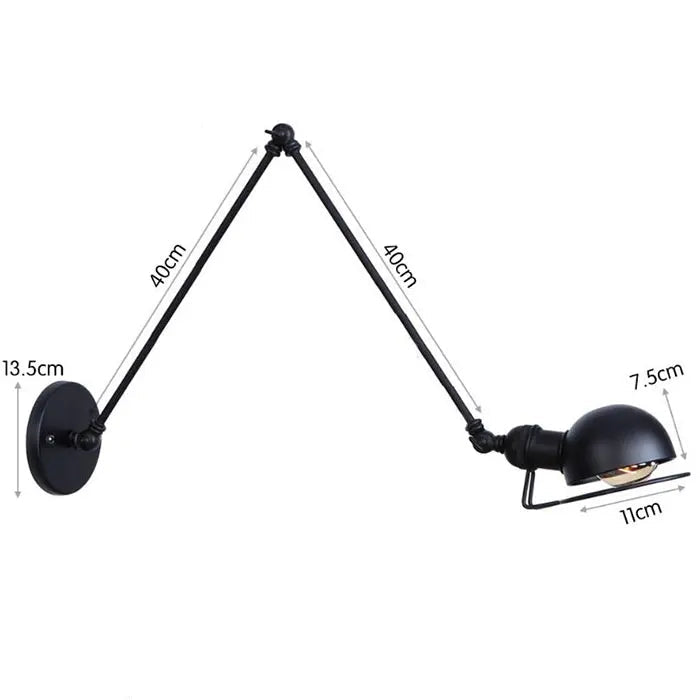 Steampunk Wall Lamp with Swivel Arm 40 cm x 40 cm