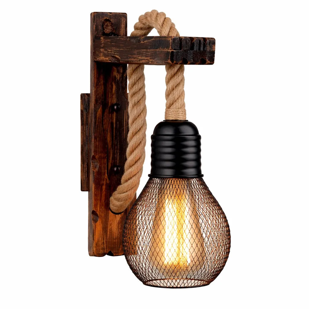 Steampunk Wall Lamp with a Cord Design