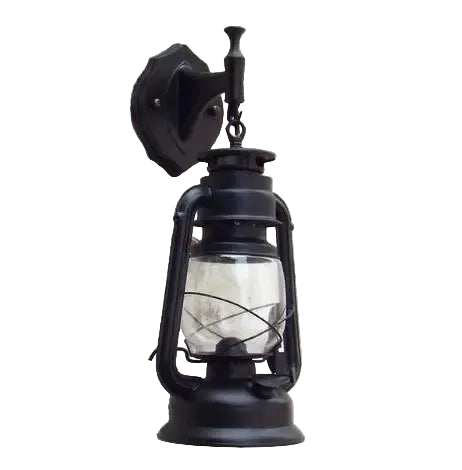 Steampunk Wall Lantern Black