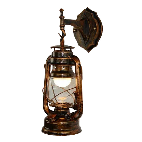 Steampunk Wall Lantern Brown