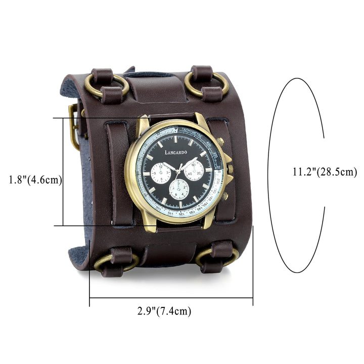 Steampunk Watch With a Wide Leather Strap masculine
