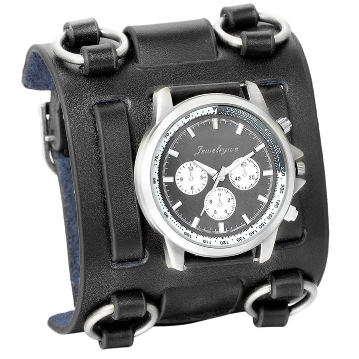 Steampunk Watch With a Wide Leather Strap timeless
