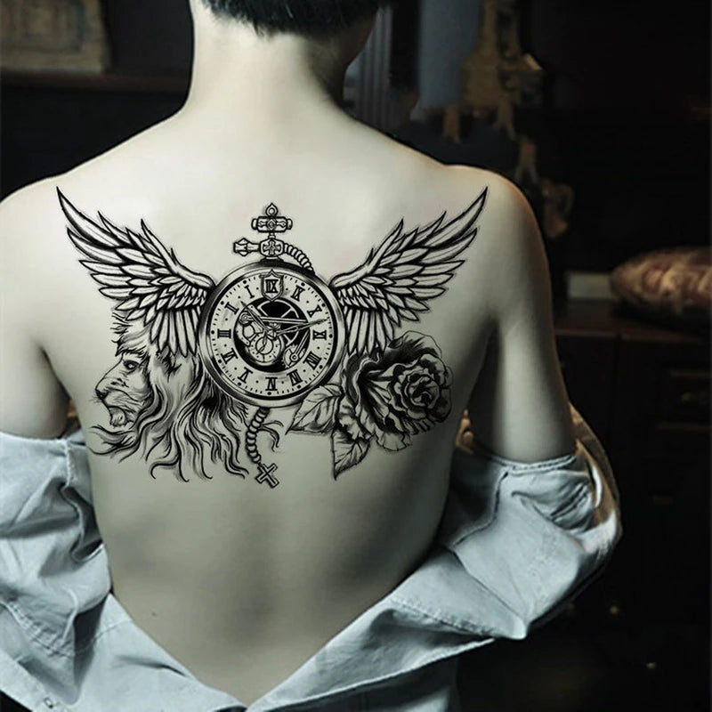 Steampunk Winged Watch Tattoo