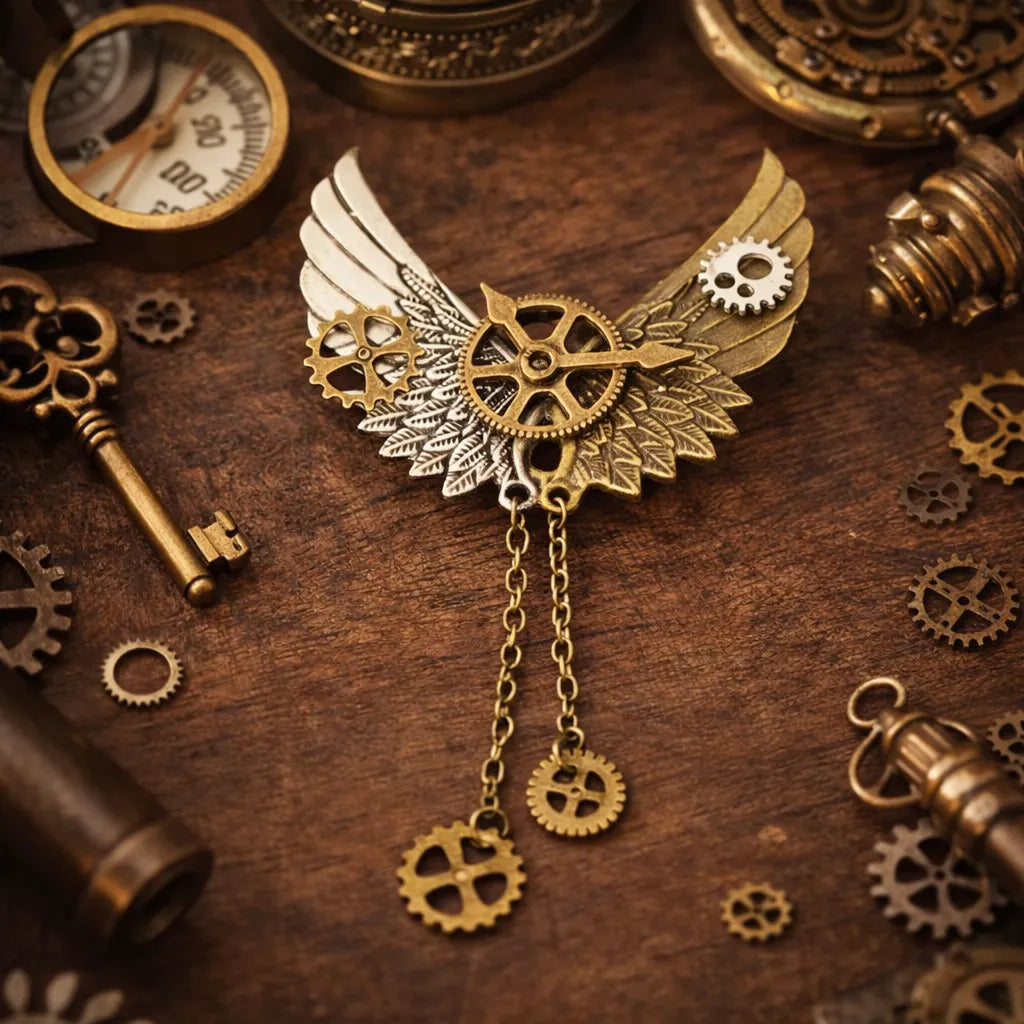 Steampunk Wings Brooch