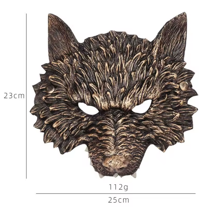 Steampunk Wolf Mask gold