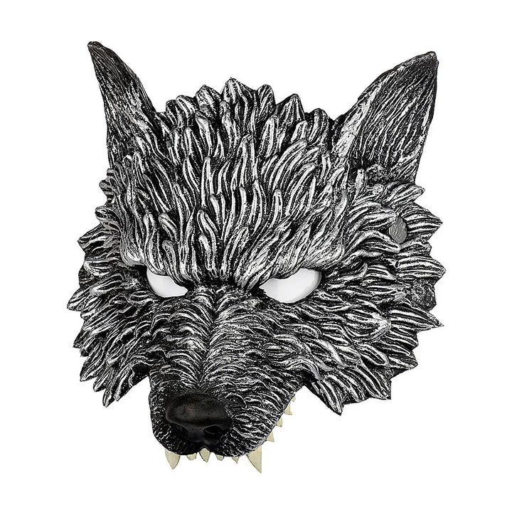 Steampunk Wolf Mask silver