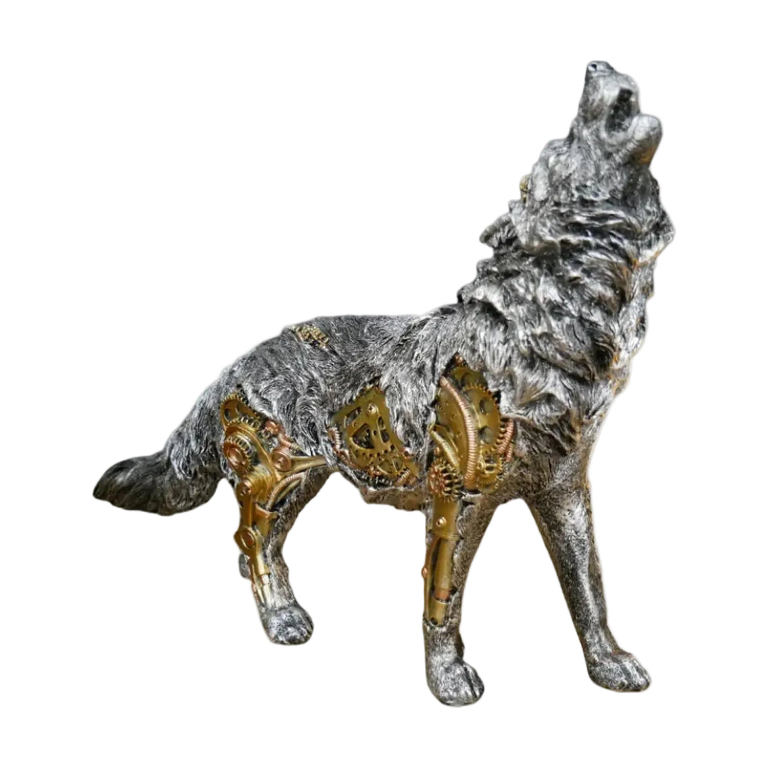 Steampunk Wolf Sculpture Chic