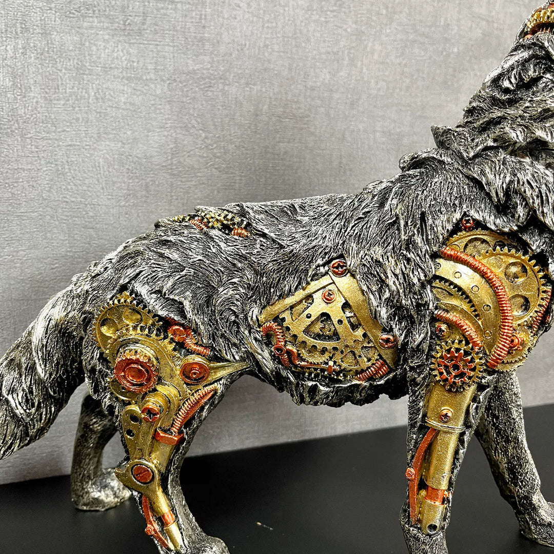 Steampunk Wolf Sculpture elegant