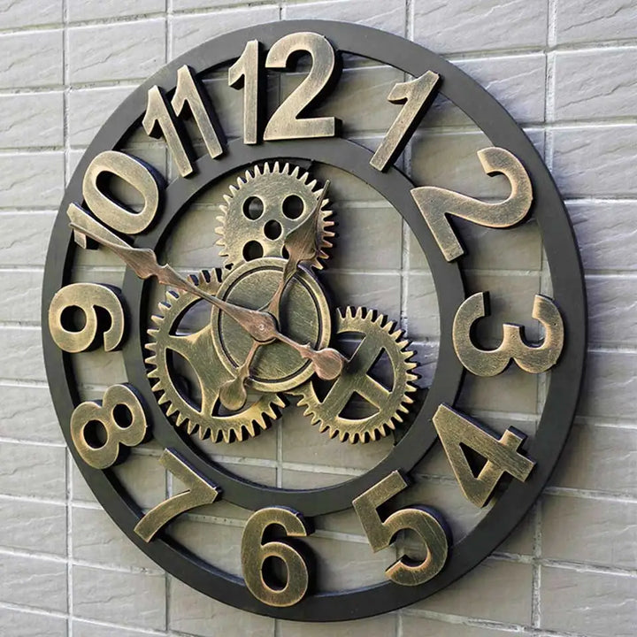 Steampunk Wooden Wall Clock