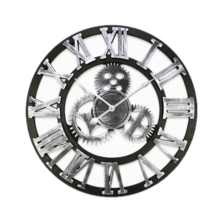 Steampunk Wooden Wall Clock With Roman Numerals elegant