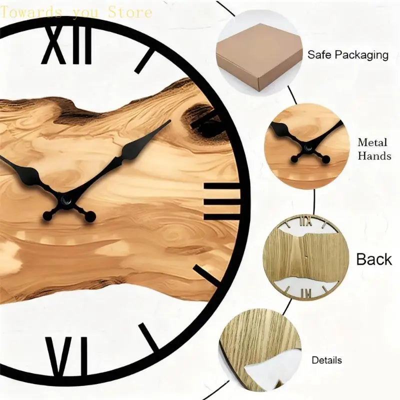 Steampunk Wooden and Metal Clock unique