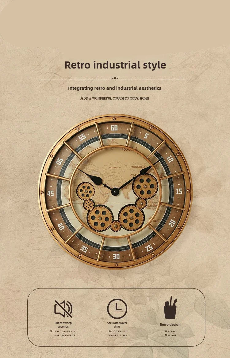 Steampunk World Map Clock fashion