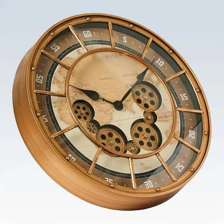 Steampunk World Map Watch With Gears chic