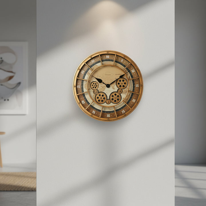 Steampunk World Map Watch With Gears fashion