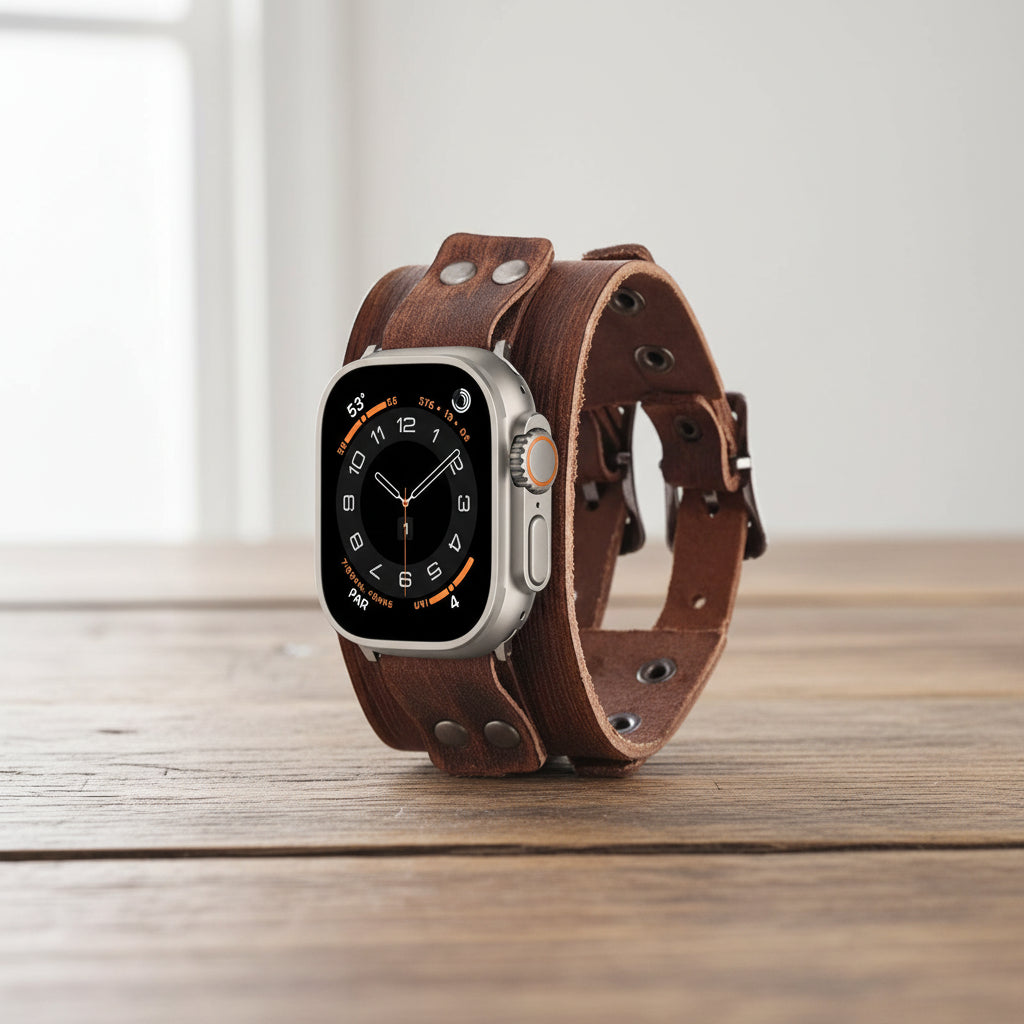 Steampunk Wristwatch With Double Buckles