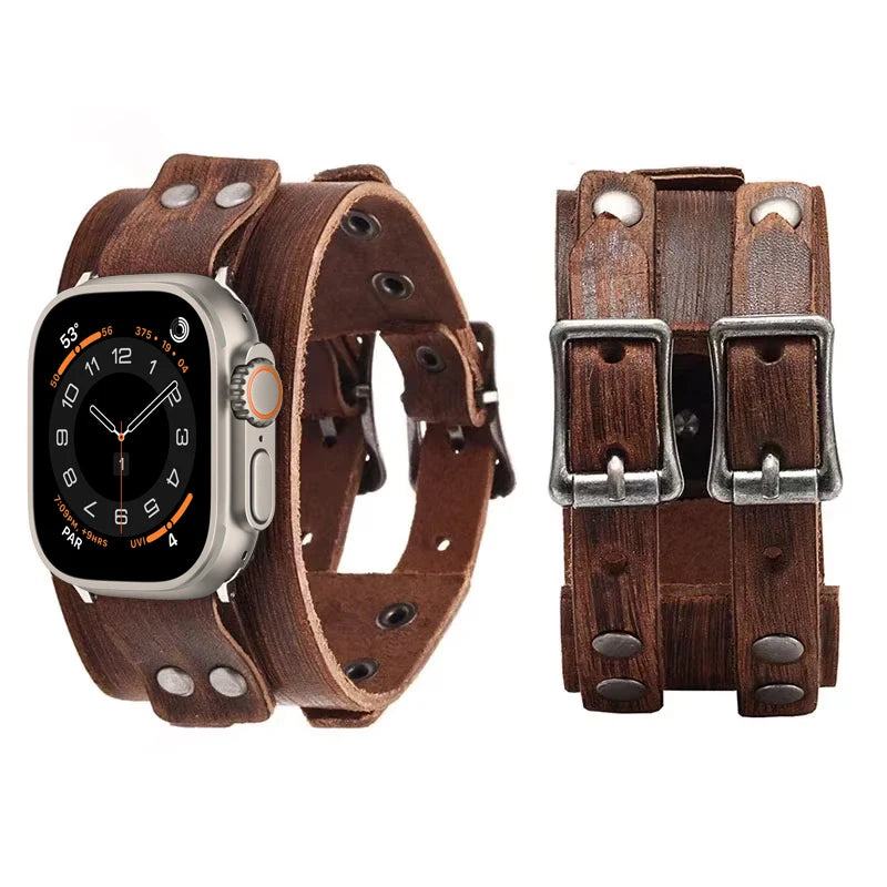 Steampunk Wristwatch With Double Buckles fashion