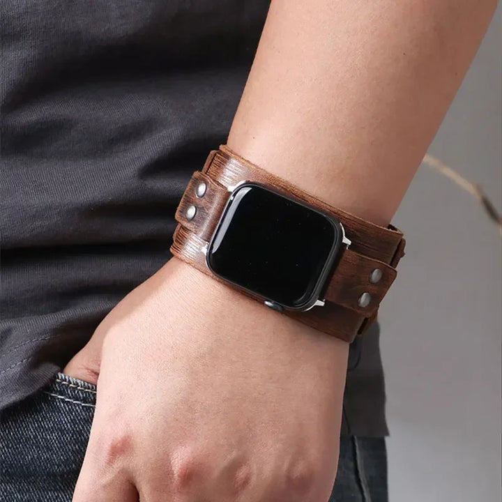 Steampunk Wristwatch With Double Buckles unique
