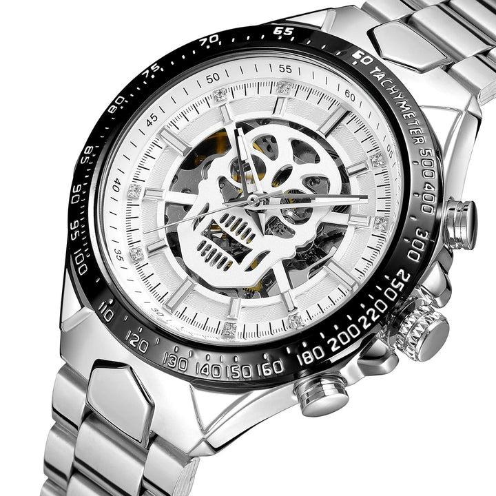 Steampunk Wristwatch With Skull Dial perfect