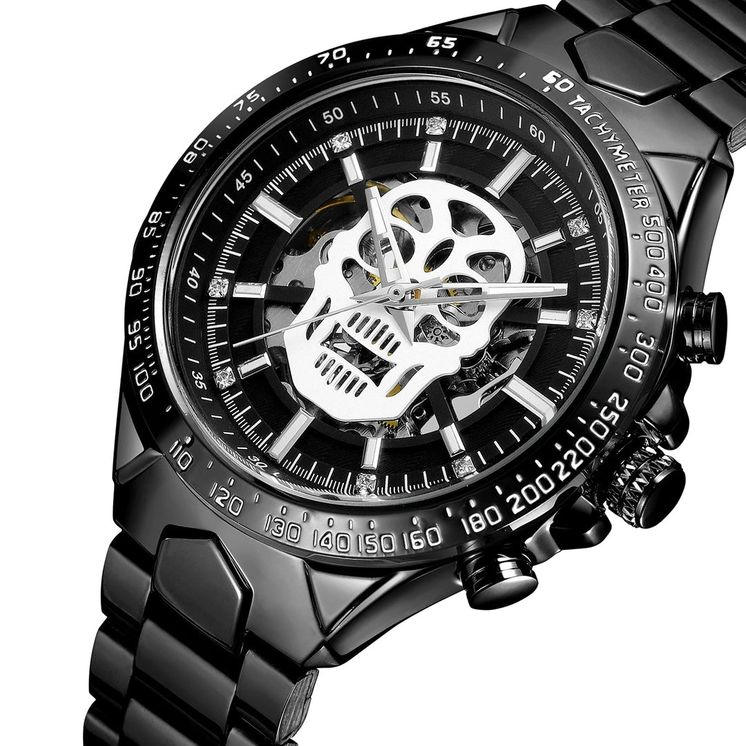 Steampunk Wristwatch With Skull Dial tendance