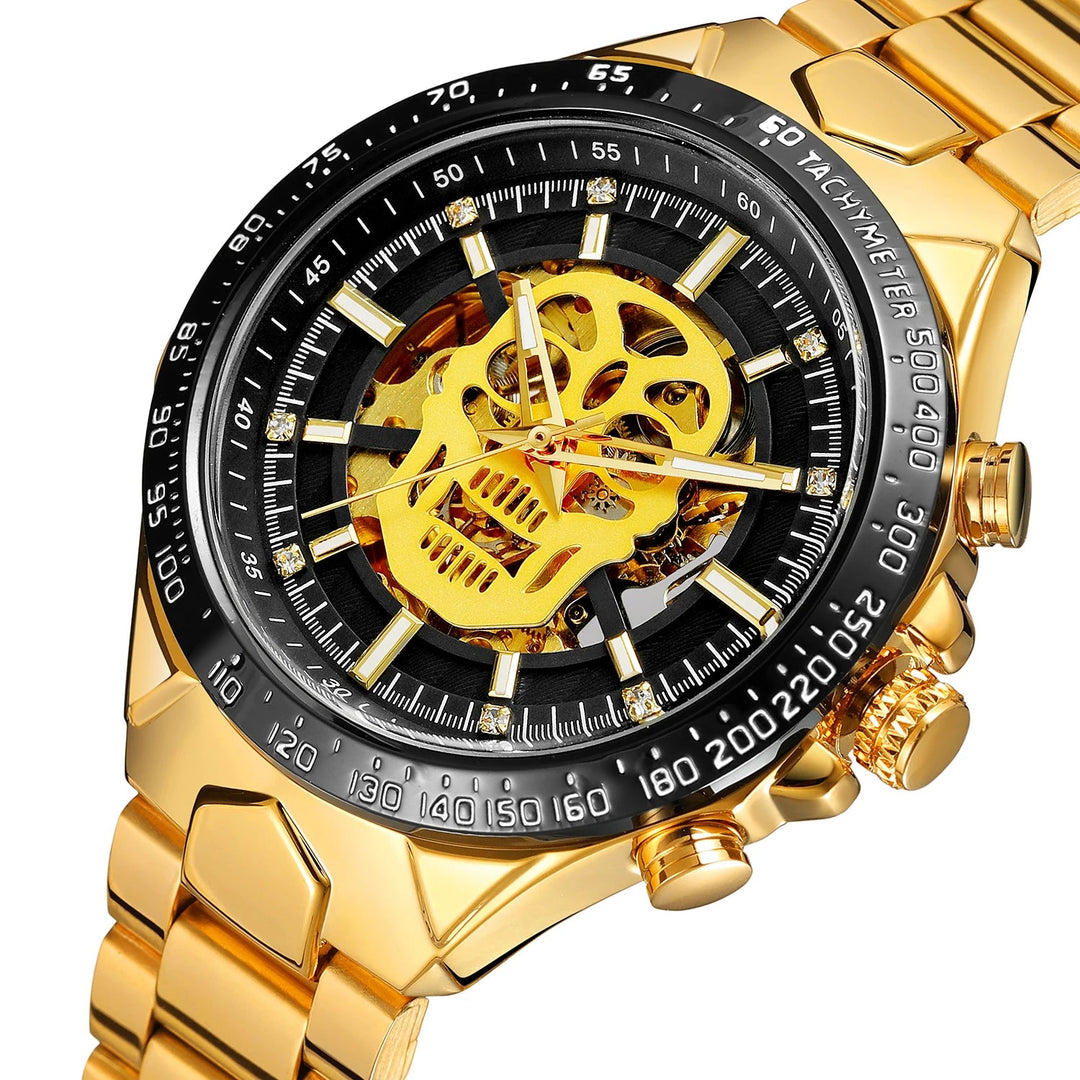 Steampunk Wristwatch With Skull Dial vintage