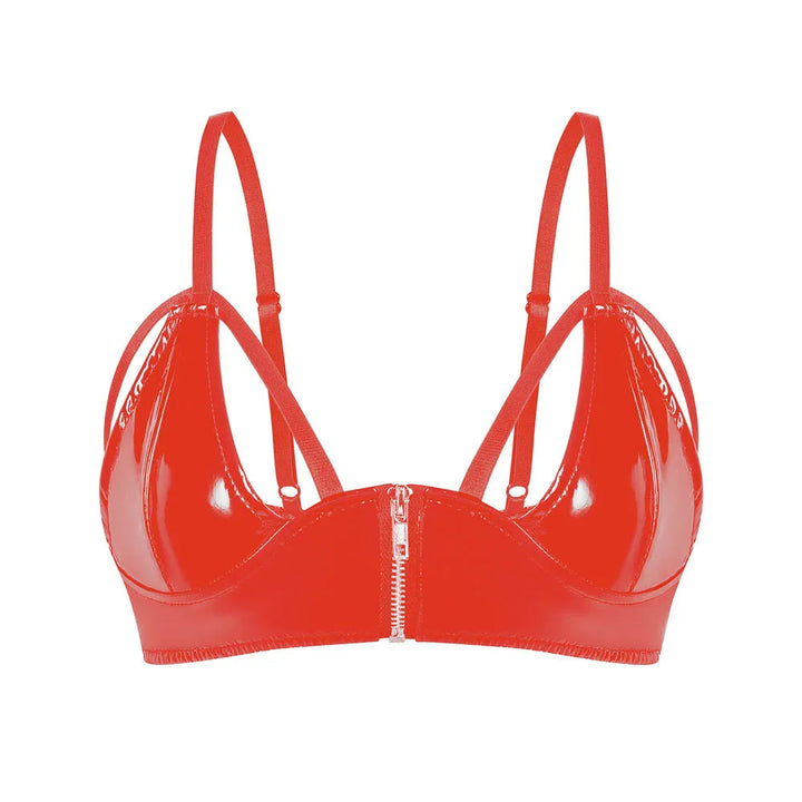 Steampunk Zipper Bra Red