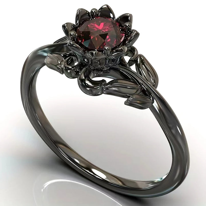 Steampunk Zircon Flower Ring