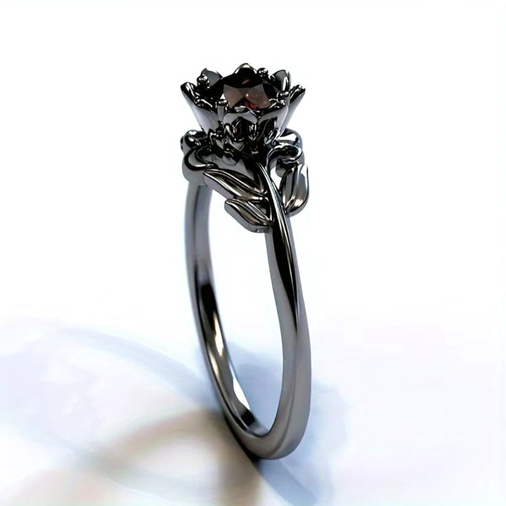 Steampunk Zircon Flower Ring elegant