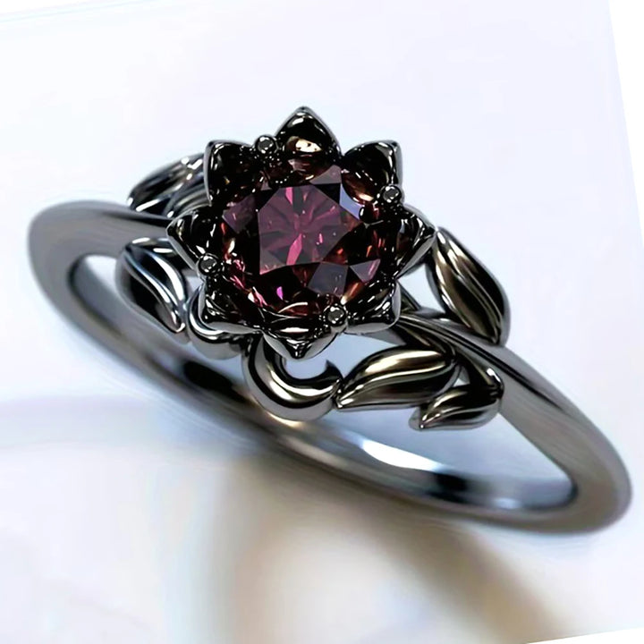 Steampunk Zircon Flower Ring fashion