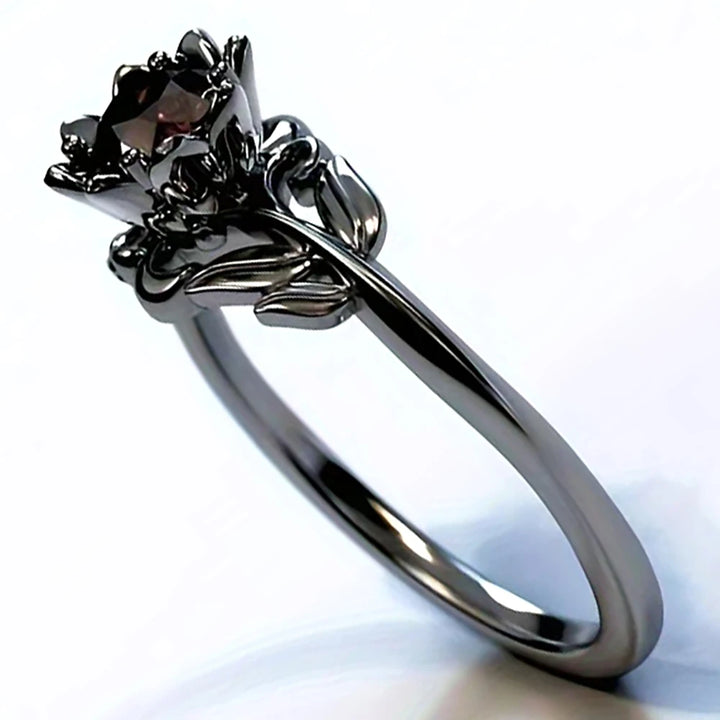Steampunk Zircon Flower Ring unique