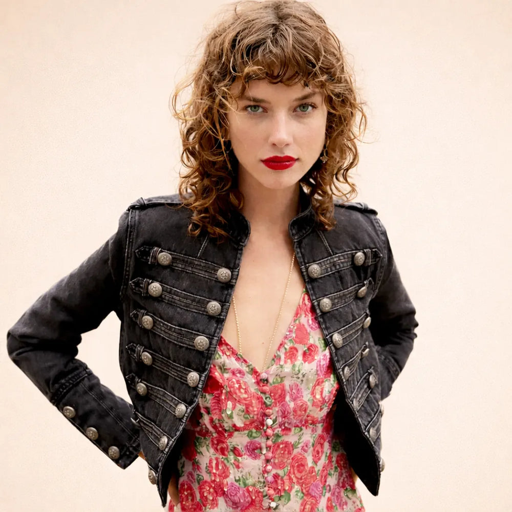 Steampunk denim jacket