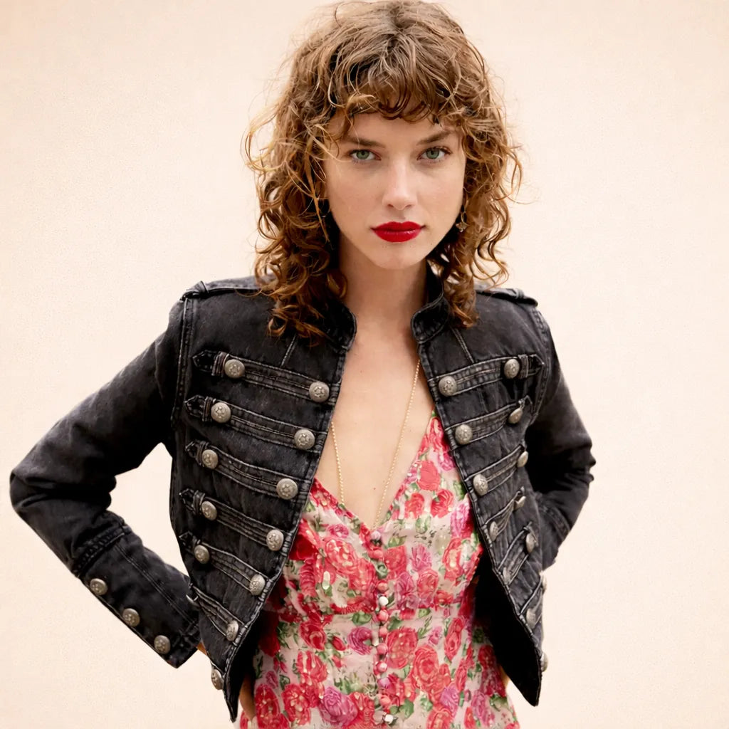 Steampunk denim jacket