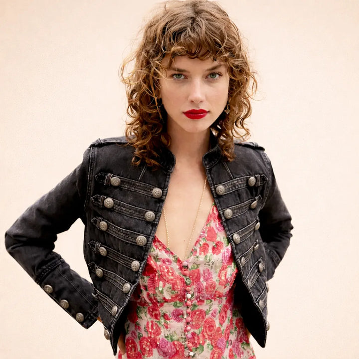 Steampunk denim jacket