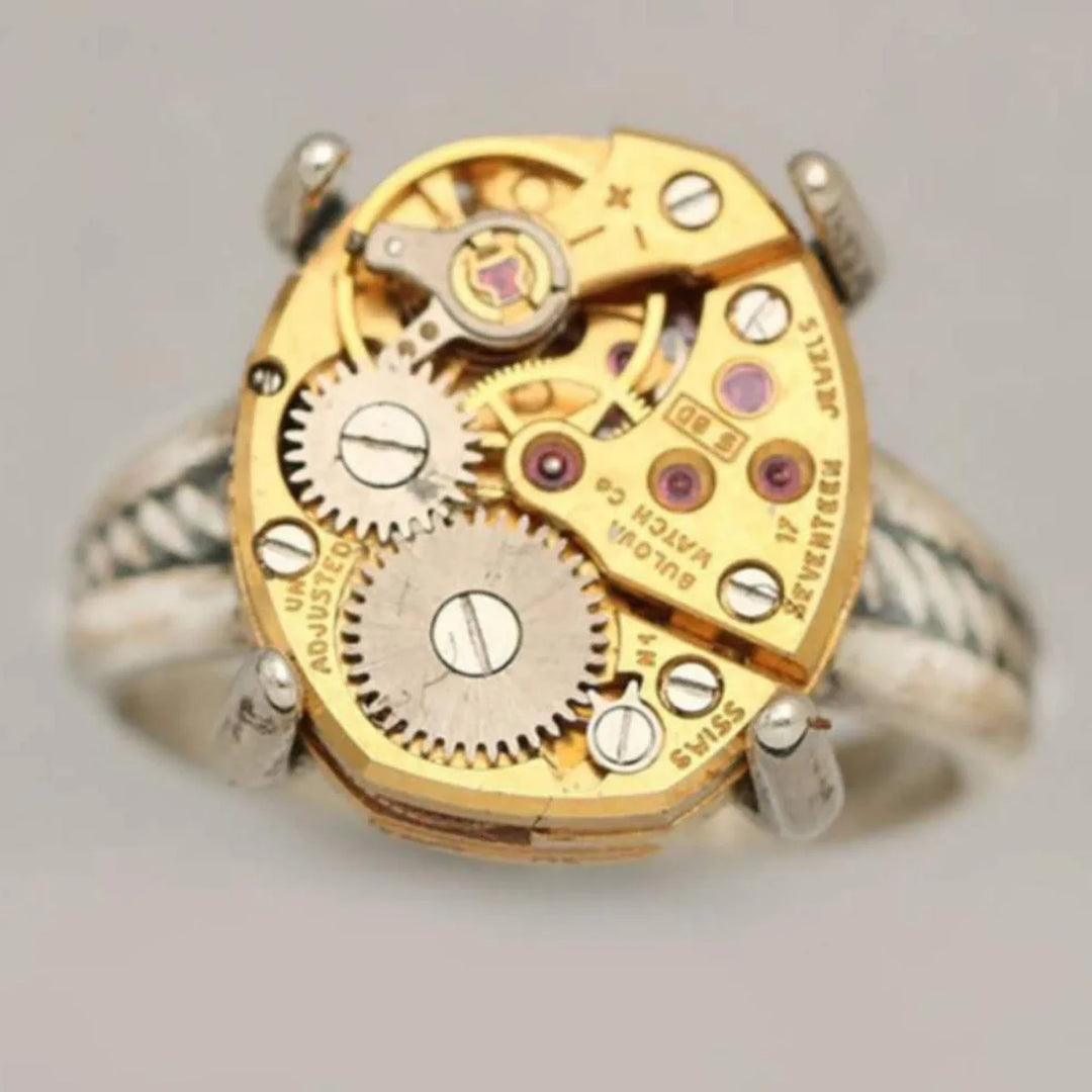 Steampunk gear ring Main Stone 