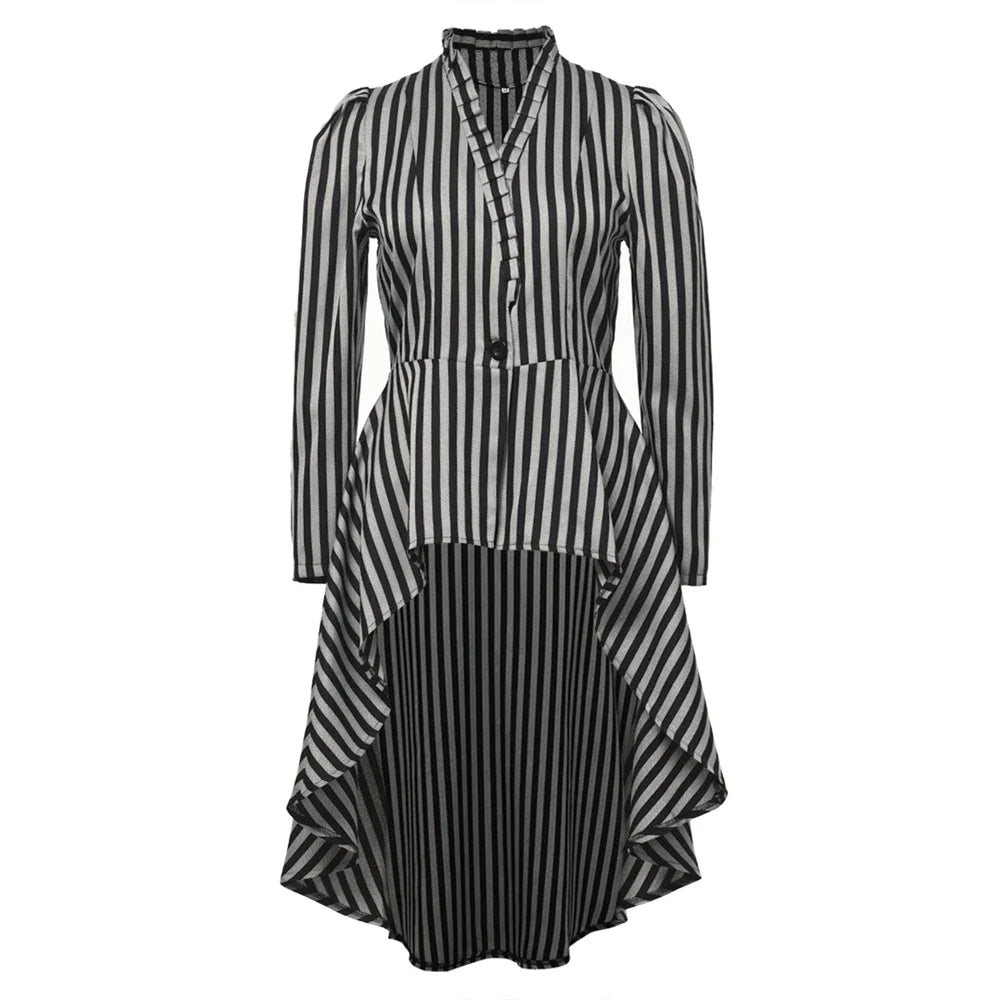 Steampunk striped coat Victorian-inspired pattern