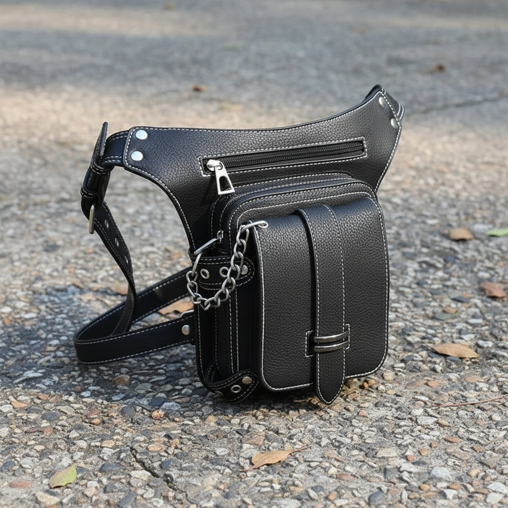 Stylish Black Steampunk Bag Adjustable