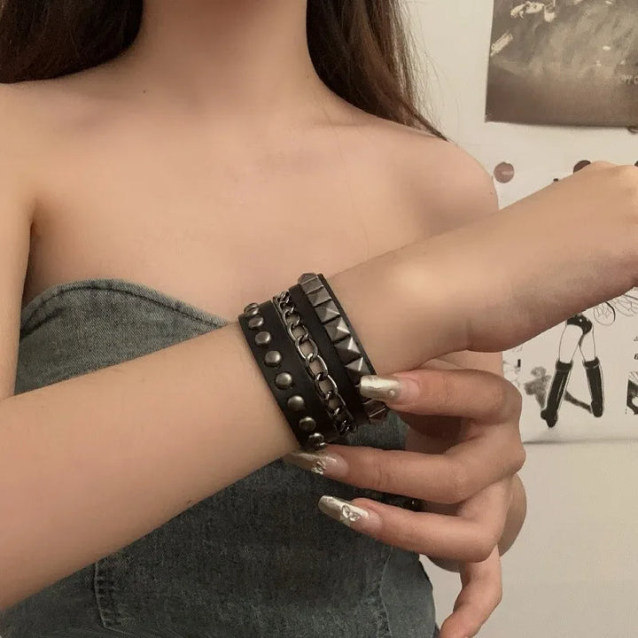 Stylish Black Steampunk Cuff modern