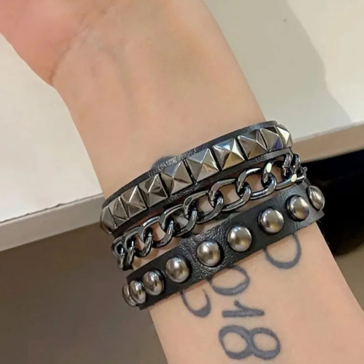 Stylish Black Steampunk Cuff premium