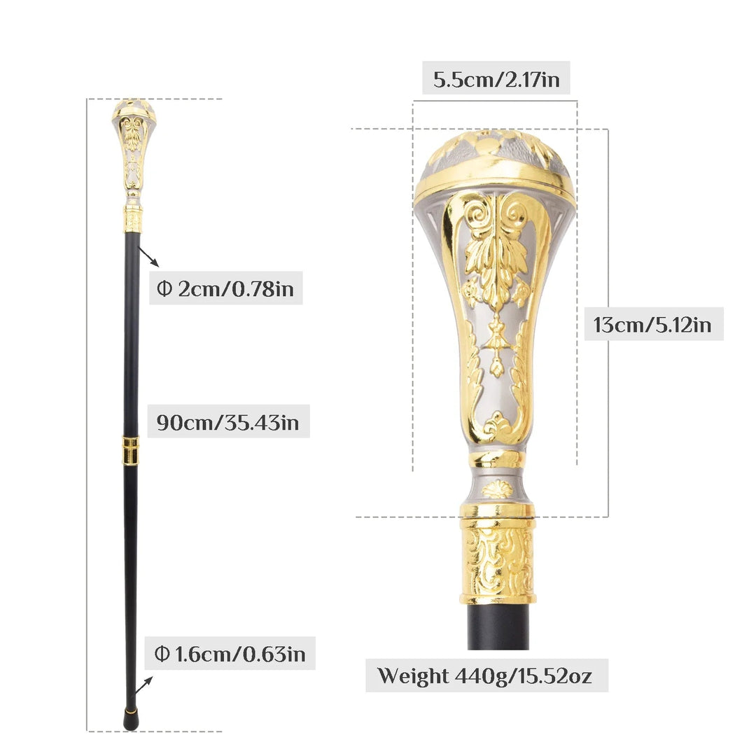 Stylish Gold And Silver Steampunk Cane stylish